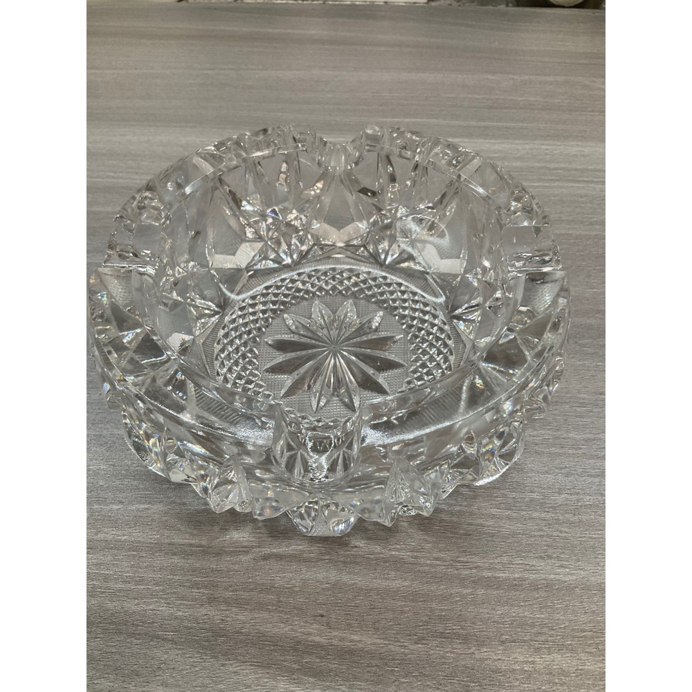 VINTAGE‎ CRYSTAL ASHTRAY HEAVY